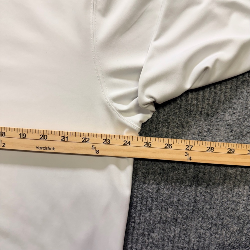 Straight Down‎ Mens XL White Green Quarter Zip Golf Pullover Performance Shirt - Picture 6 of 11